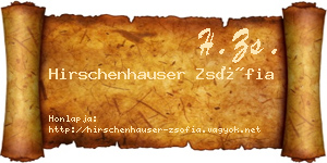 Hirschenhauser Zsófia névjegykártya